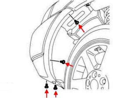 the scheme of fastening of the front bumper Land Rover Freelander (1996-2006)